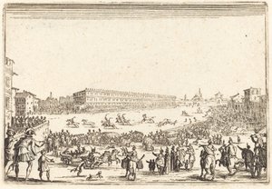Piazza Santa Croce, Florence, ca. 1622 door Jacques Callot