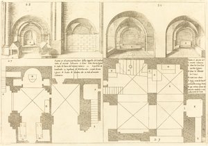 Plan en elevatie van de kapel van Godefroy de Bouillon door Jacques Callot