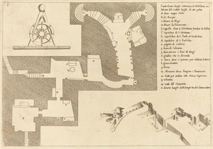 Plan van alle belangrijke plaatsen in Bethlehem door Jacques Callot