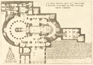 Plan van het Heilig Graf en de Berg Calvarie door Jacques Callot