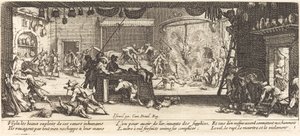 Plundering van een grote boerderij door Jacques Callot