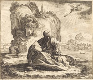 Sint Jan op het Eiland Patmos, 1625 door Jacques Callot