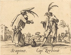 Scapino en Kapitein Zerbino door Jacques Callot