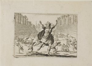 Schermutseling in het Circus, uit De Caprices door Jacques Callot