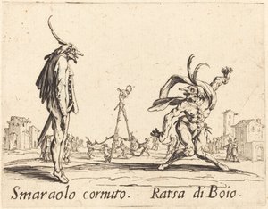 Smaralo Cornuto en Ratsa di Boio door Jacques Callot