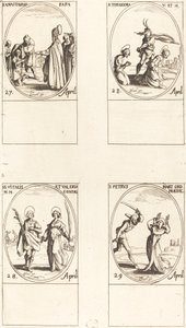 St. Anastasius, St. Theodora, Sts. Vitalis en Valeria, St. Peter Martelaar door Jacques Callot