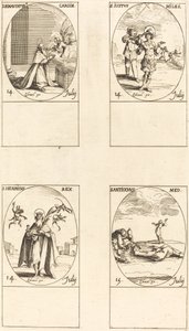 Heilige Bonaventura; Heilige Justus; Heilige Hendrik, Keizer; Heilige Antiochus door Jacques Callot