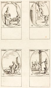 St. Brice; St. Serapion; St. Eugenius; St. Edmund door Jacques Callot