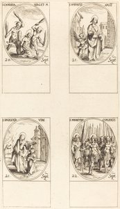 St. Canida; St. Matteüs; St. Ipigenia; St. Mauritius en metgezellen door Jacques Callot