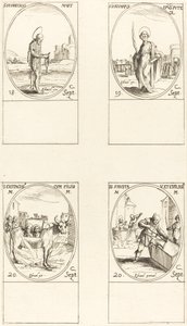 St. Ferreolus, St. Januarius, St. Eustachius en zijn Kinderen, Sts. Fausta en Evelasius door Jacques Callot