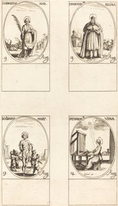 St. Hippolytus, St. Radegund, Koningin, St. Cassianus, St. Athanasia door Jacques Callot