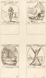 St. Liverius; St. Saturninus; St. T(I?)oscion; St. Andreas door Jacques Callot