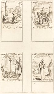 St. Martin, St. Tryphon en metgezellen, St. Renatus, St. Didacus door Jacques Callot