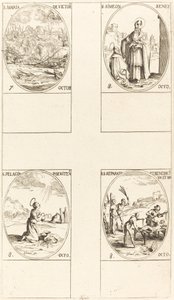 St. Maria van Overwinning, St. Simeon, Profeet, St. Pelagia, Sts. Reparata en Benedicta door Jacques Callot