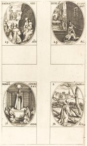 St. Mederic, Abt; Onthoofding van Johannes de Doper; St. Fiacre; Festival van de Maagd door Jacques Callot
