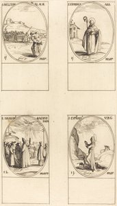 St. Meliton; St. Firminus; St. Gregorius de Grote; St. Euphrasia door Jacques Callot