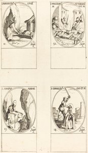 St. Paphnutius; Sts. Macedonius en Theodulus; St. Amatus; St. Cornelias door Jacques Callot