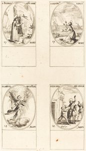 St. Patrick; St. Gertrude; St. Gabriël, Aartsengel; St. Edward door Jacques Callot