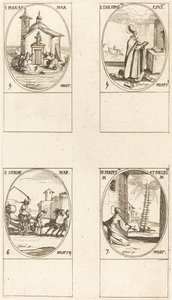 St. Phocas, St. Theophilus, St. Conon, Sts. Perpetua en Felicitas door Jacques Callot
