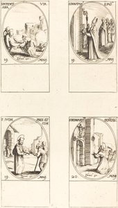 St. Potentiana; St. Dunstan; St. Yvo; St. Bernardinus van Siena door Jacques Callot