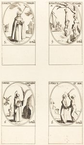 St. Theresa; St. Placidus en Flavia; St. Bruno; St. Faith door Jacques Callot