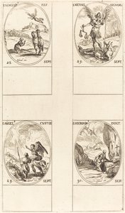 St. Wenceslas; St. Michael, Aartsengel; De Beschermengel; St. Jerome door Jacques Callot
