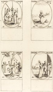 Heiligen Gervasius en Protasius; Heilige Silverius; Heilige Eusebius van Samosata; Heilige Paulinus van Nola door Jacques Callot