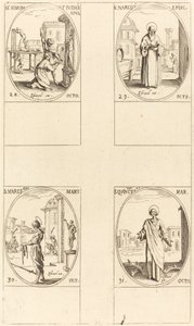 Heiligen Simon en Judas, apostelen; Heilige Narcissus; Heilige Marcellus; Heilige Quintin door Jacques Callot