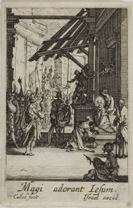 De aanbidding van de Wijzen, uit Het leven van de Maagd door Jacques Callot