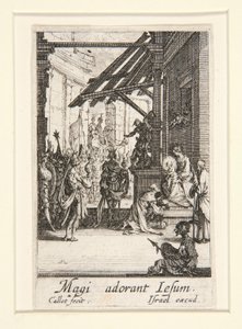 De Aanbidding der Wijzen, nr. 8 uit Het Leven van de Maagd door Jacques Callot