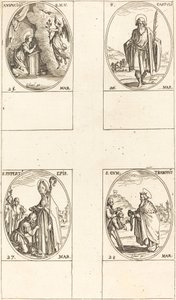 De Annunciatie, St. Castulus, St. Rupert, St. Gontran door Jacques Callot