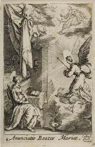 De Annunciatie, uit Het leven van de Maagd door Jacques Callot