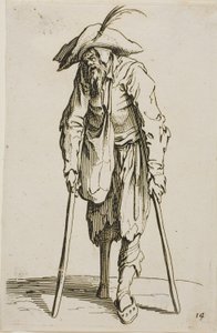 De Bedelaar met het Houten Been, plaat veertien uit De Bedelaars door Jacques Callot