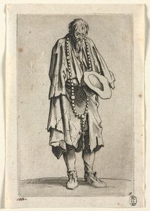 De bedelaars: Bedelaar met rozenkrans door Jacques Callot