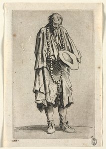 De Bedelaars: Bedelaar met Rozenkrans, ca. 1623 door Jacques Callot