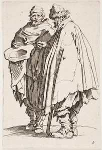 De blinde man en zijn metgezel, nr. 9 uit de serie De bedelaars door Jacques Callot