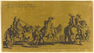 De Bohemiens marcheren: De voorhoede, waarschijnlijk 18e eeuw door Jacques Callot