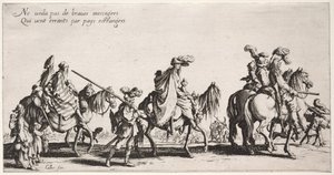 De Bohemiens: De Bohemiens Marcheren: De Voorhoede door Jacques Callot