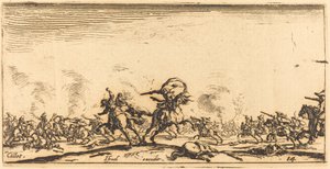 De cavaleriegevecht met pistolen door Jacques Callot