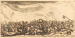 De cavaleriegevecht met zwaarden, ca. 1632-1634 door Jacques Callot