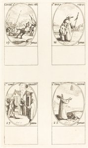 De Bekering van Saul; Sint Paulus; Sint Johannes Chrysostomus; Sint Cyrillus van Alexandrië door Jacques Callot