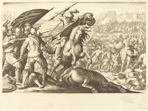 De nederlaag van de Turkse cavalerie, ca. 1614 door Jacques Callot