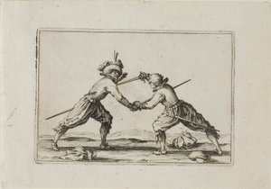 Het duel met zwaarden, uit De Caprices door Jacques Callot