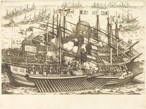 De eerste zeeslag door Jacques Callot