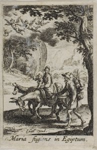 De Vlucht naar Egypte, uit Het leven van de Maagd door Jacques Callot
