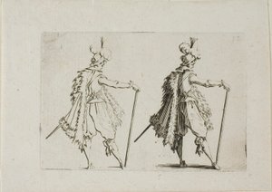 De Heer met een Grote Stok, uit De Caprices door Jacques Callot