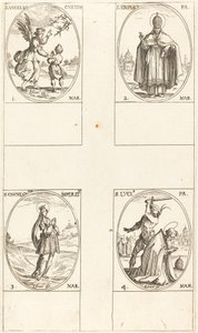 De beschermengel, St. Simplici, St. Cunegundes, St. Luci door Jacques Callot