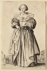 De dame met de waaier door Jacques Callot