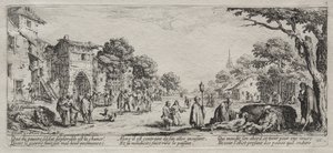 De Grote Ellende van de Oorlog: De Bedelaars en de Stervenden door Jacques Callot