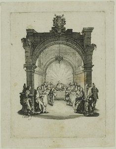 Het laatste avondmaal, uit De kleine passie door Jacques Callot